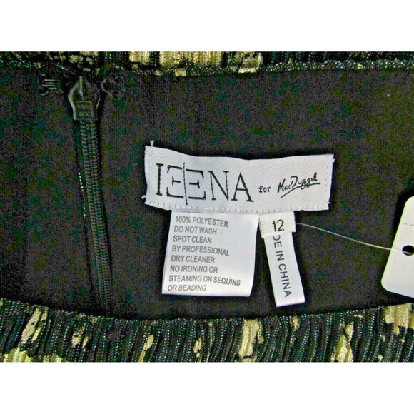 Ieena Mac Duggal Dress Black Gold Metallic Sleeveless Cocktail Midi NWT $380 12 - Picture 7 of 9